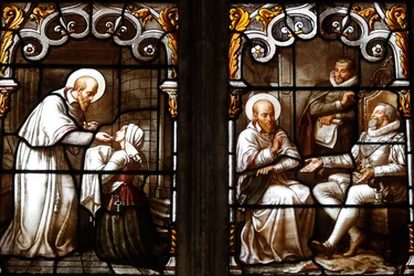 Église Saint-Nizier, Vitrail, Saint François de Sales par Claudius Lavergne (1815-1887), Lyon, France